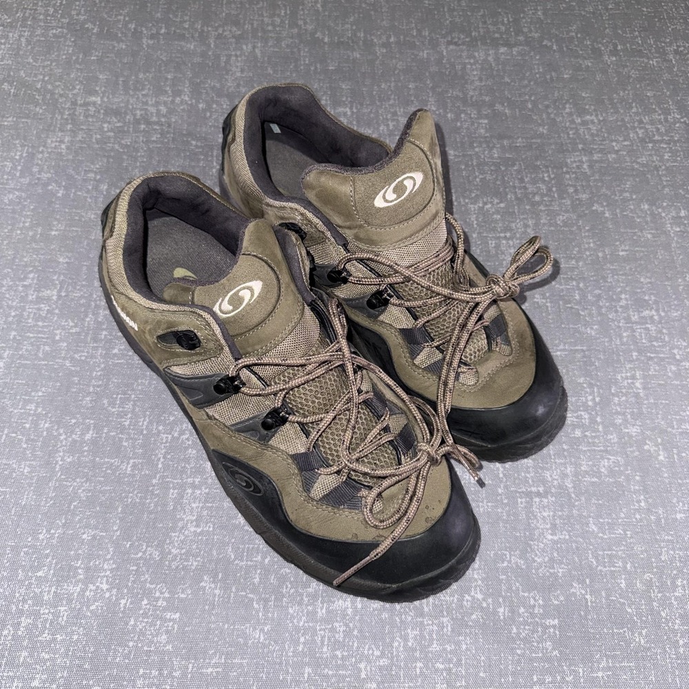 Salomon Hiking Shoes Mens Size 11 Brown Mesh Trail Contagrip Athletic Outdoor